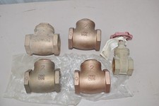 4 Brass 2" Swing Check Valve & Mueller #100-407HC 1-1/2" Threaded Gate Valve-NOS