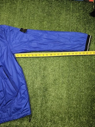 stone island men L micro rip stop primaloft hooded jacket blue full zip packable image 12