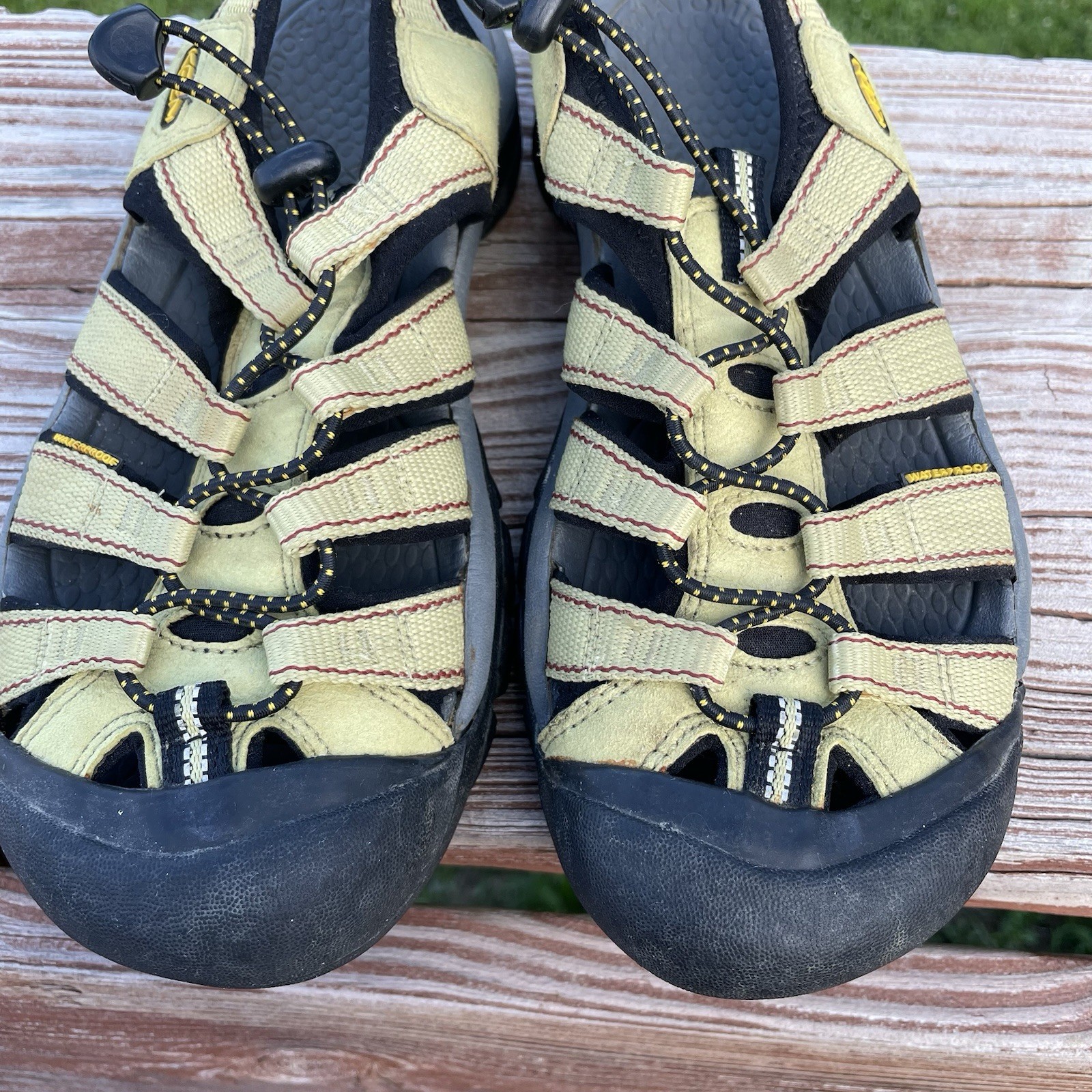 Sandali Keen Newport donna 7 escursionismo acqua giallo impermeabili punta chiusa scarpe