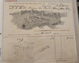 Rare 1905 Novelty Flashlight Battery New York City NYC SOHO HUDSON ST Letterhead