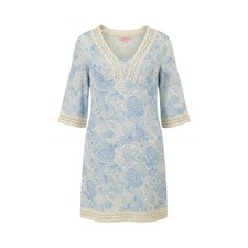 Lilly Pulitzer Dress 4 Sea Shells Blue White Coastal Preppy Beach Embroidered