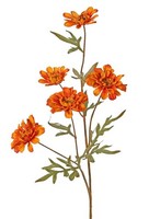 Artplants KüNstlicher Zweig Chrysantheme, Orange-Gelb, 75Cm, Ø5-6,5Cm