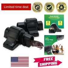 Safe Hands-Free Indoor & Outdoor Rat Traps - Pack of 2 with 99.9% Trap Rate