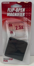 MagniFlip Plus Flip-Open Pocket Magnifier 2.5x/5x/7x Carson GN-44 New