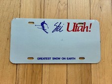1990s Utah Ski Prototype Skier Plate License Plate -Different Skier