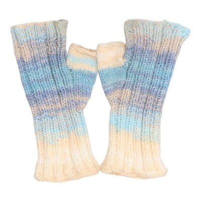 Pulswärmer, Größe: 6 1/2, Blau/Beige/Mehrfarbig, Damen #xQk