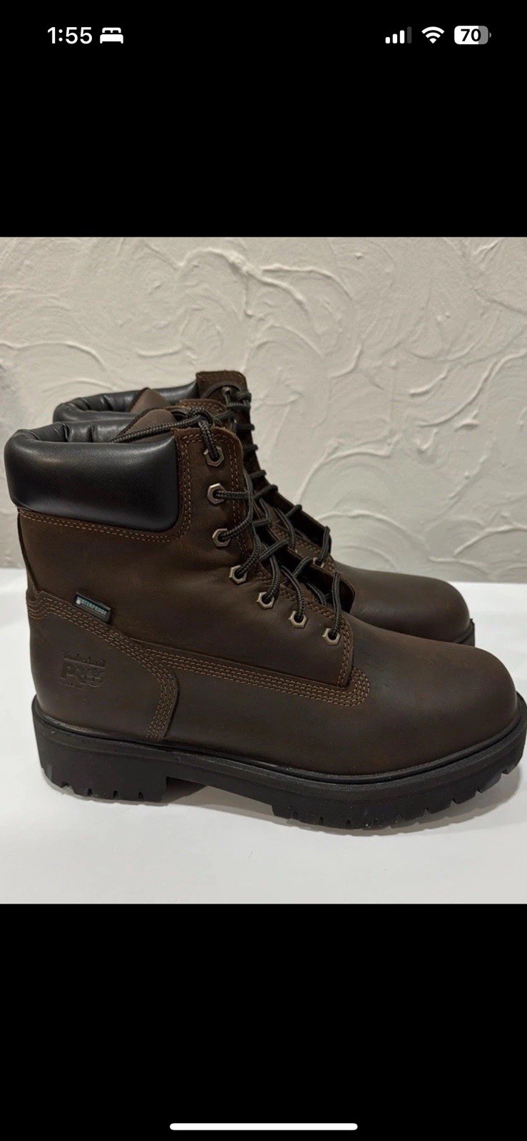 Timberland PRO 6-Inch Waterproof Soft Toe Work Boots for Men Brown Size 10