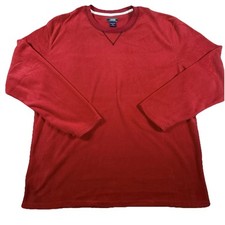 Izod Sweater Mens XL Red Fleece Pullover V Neck Long Sleeve Soft