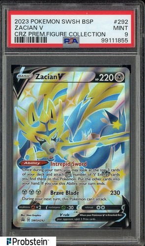 2023 Pokemon SWSH BSP Crz Premium Figure Collection #292 Zacian V PSA 9