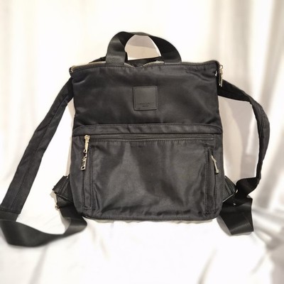 Cynthia Rowley Black Nylon Backpack Tote | Convertible Laptop Travel Bag Emma