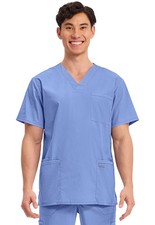 Scrubs Cherokee Workwear Men V Neck Tall Top WW695T CIE Ciel Blue Free Shipping