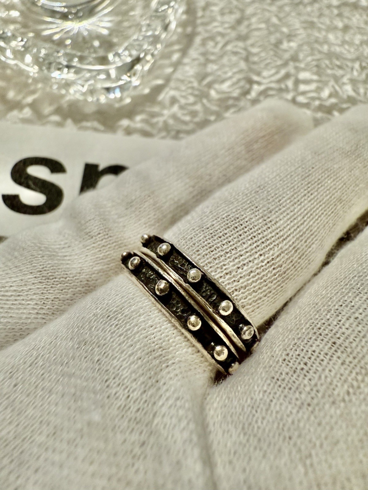 Sterling Silver Stack Ring x2, Size 6 - image 1