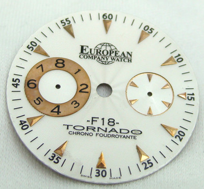 EUROPEAN COMPANY WATCH PANHARD F18 TORNADO WHITE GUILLOCHE DIAL for PF18ST4658