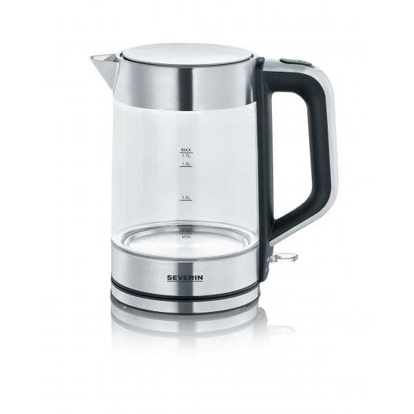 Severin Vetro, Acciaio Inox (Spazzolato), Nero Wk 3420 Bollitore Con Cavo Capacità Effettiva: 1.7 L - Immagine 5