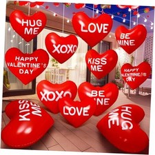 12 Pcs Giant Valentine  s Day Inflatable Heart Blow up Outdoor Sweet