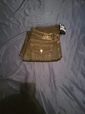 True Religion Relaxed Striaght Men's Dark Jeans W36