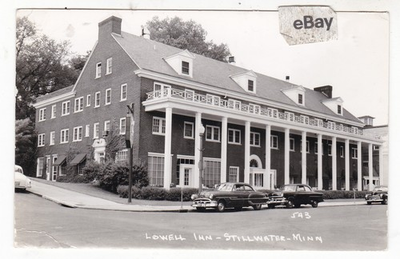 #ad 1958 RPPC STILLWATER MINNESOTA LOWELL INN OLD CAR VINTAGE REAL PHOTO POSTCARD MN $9.99