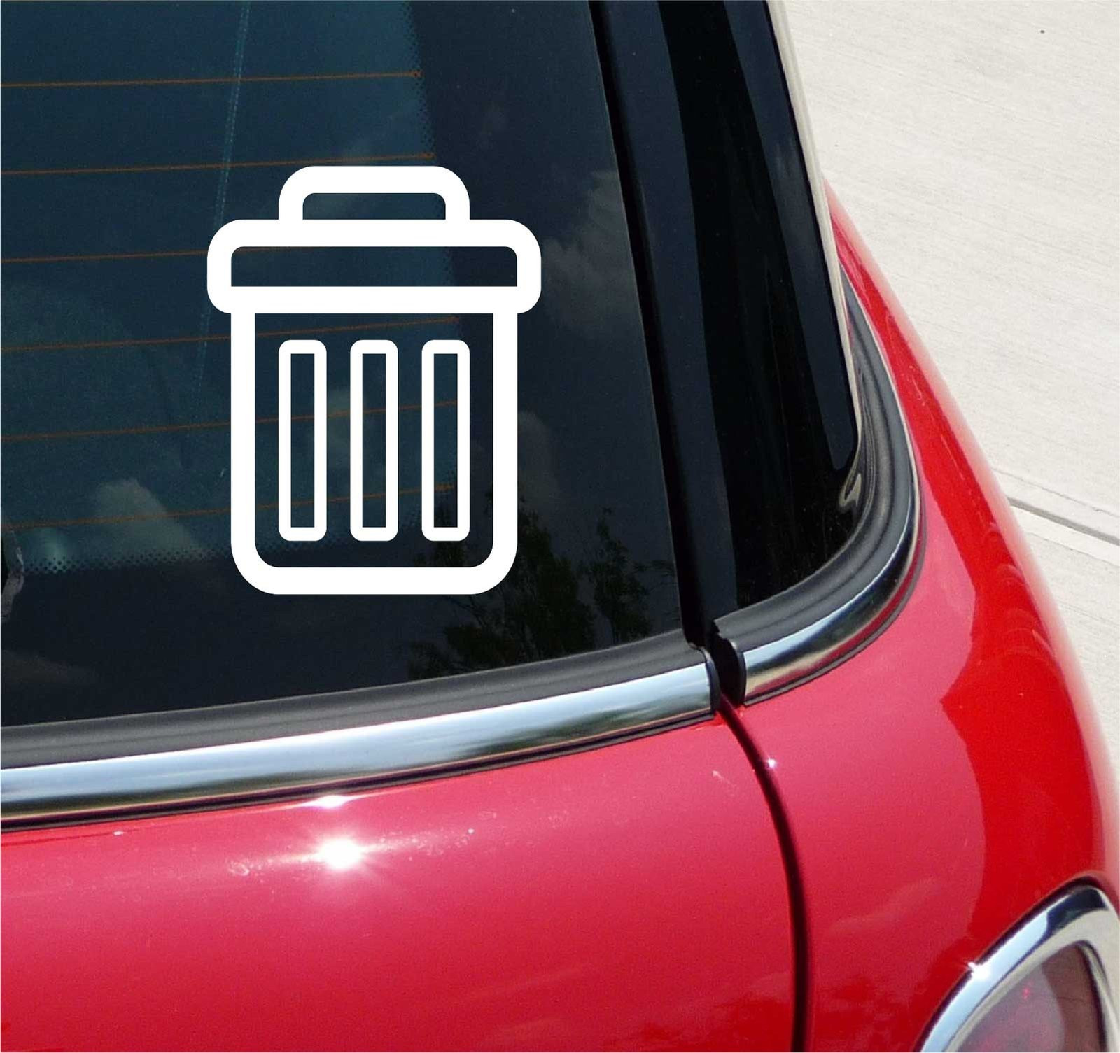 TRASH CAN OFFICE RECYCLE FUNNY GRAPHIC DECAL STICKER ART CAR WALL DECOR-image