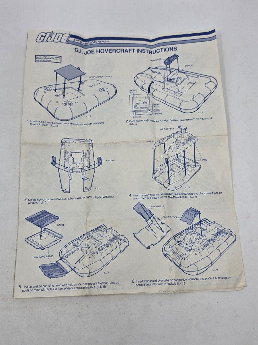 1984 GI Joe Killer WHALE Hovercraft Instructions Blueprints