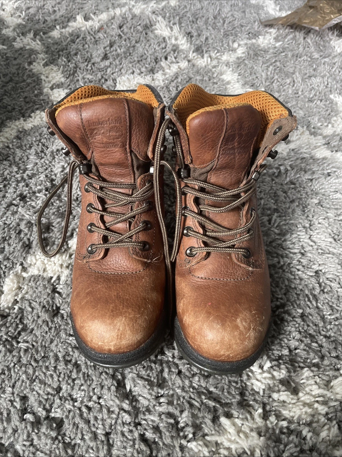 Stivali da lavoro Timberland Pro Titan punta di sicurezza in pelle marrone donna misura 7 larghi