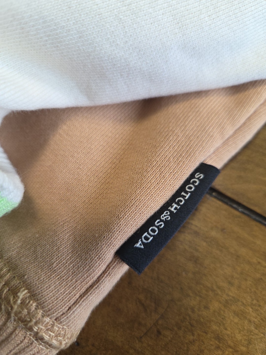 Scotch & Soda Colorblock Hoodie Men’s Med Tan Navy Cream Mint Organic Cotton image 6