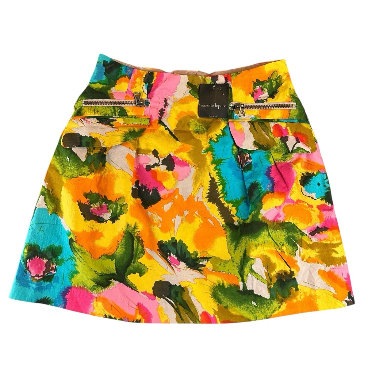 Jupe Crayon Nanette Lepore Taille 8 - Ivorie, Coton, Effet Plissé
