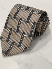 Vintage Henry Grethel Art Deco Geometric Italian Silk Tie 59 x 4 USA Made