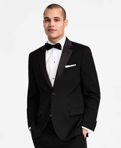 Nautica, $295 Nautica Men's Black Modern Fit Stretch Tuxedo Suit jacket 38 R aoc2926