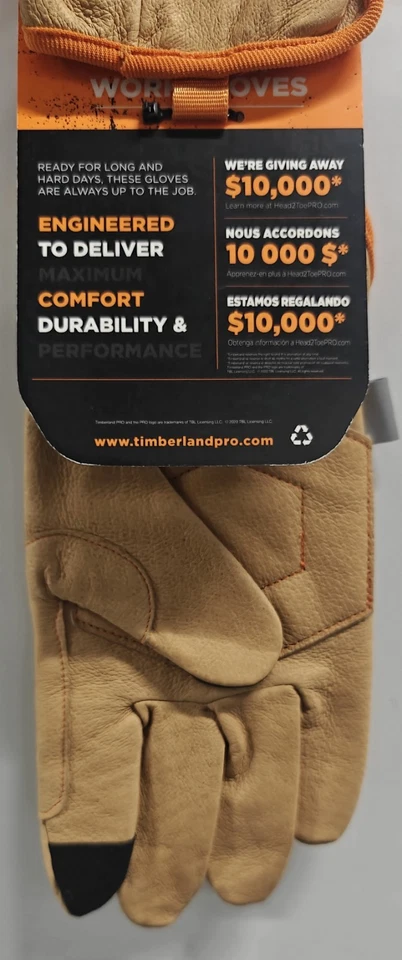 Timberland PRO Guante de Trabajo de Cuero para Hombre Talla L NUEVO CON ETIQUETA Foto 3 de 4