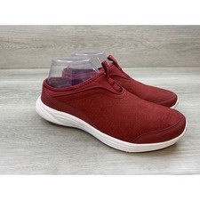 Vionic Adell Slip On Mule Red Suede Women's 8 Comfort Casual Shoes
