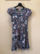 Women's LOFT Outlet Gray Floral Mini Dress 0P