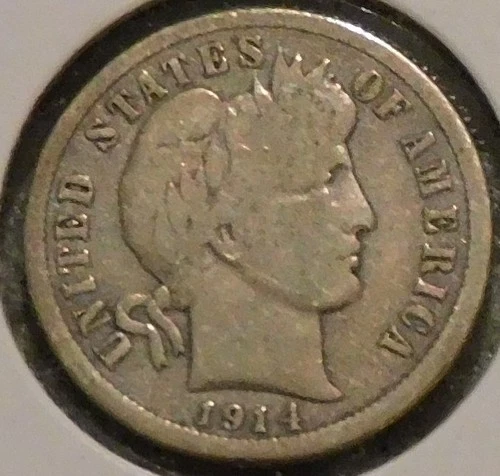 Silver Dime - Barber - 1914 (Maybe an old cleaning)