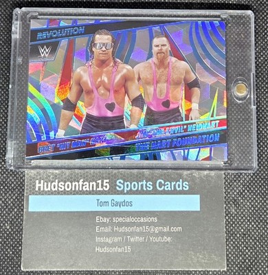 Bret Hart Jim Neidhart Foundation 2022 Panini Revolution WWE #135 Cubic 41/49