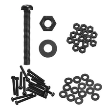 15 Set M6x45mm Nylon Round Head Bolts Hex Nuts Washer Combination Kit, Black