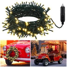 12V Christmas Car LED String Light Golf Cart 33 ft 100 LED Warm Yellow