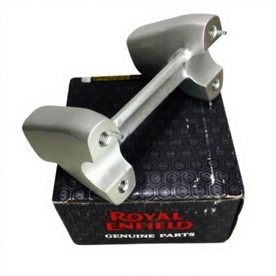 ''PREMIUM OFFSET HANDLEBAR RISERS, SILVER'' FIT FOR ROYAL ENFIELD SUPER METEOR 650