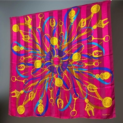 Celine Women Wallet Super Large Silk Scarf Accessory Pattern Limited Edition VHT