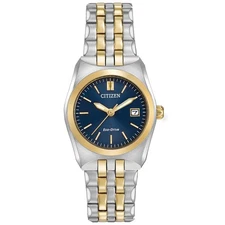 Citizen EW2294-53L Lady's Eco-Drive Two Tone Steel Blue Dial Watch