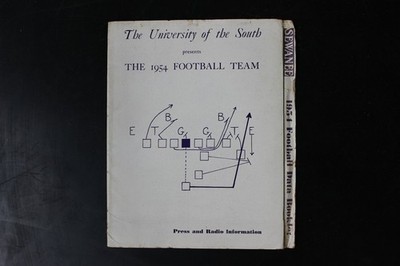 Sewanee 1954 Football Data Booklet University of the South Team Guide