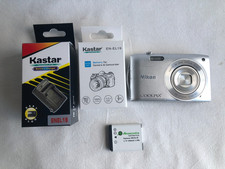 Nikon Coolpix S3300 16 MP Digital Camera W/ 2 Batteries and Charger