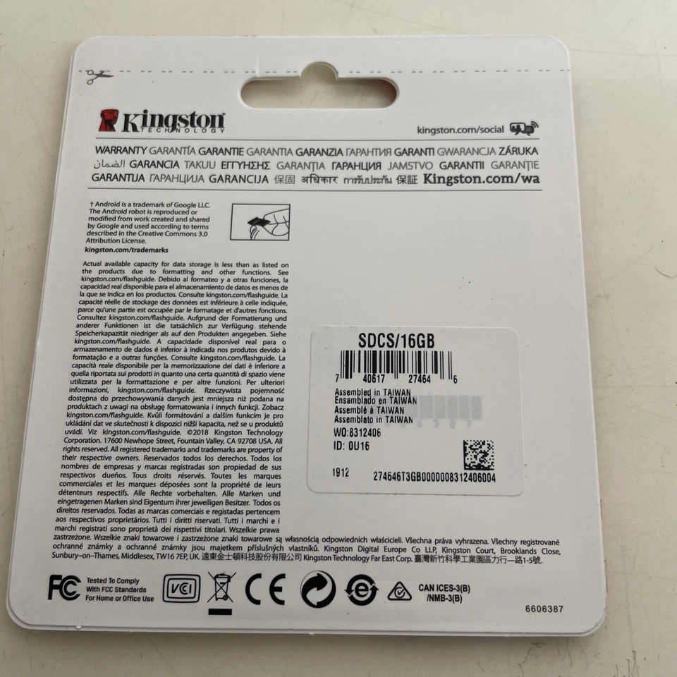 Kingston 16GB MicroSDHC Flash Memory Card Class 4 (SDC4/16GB) Fast Uk Postage - Image 3 of 3