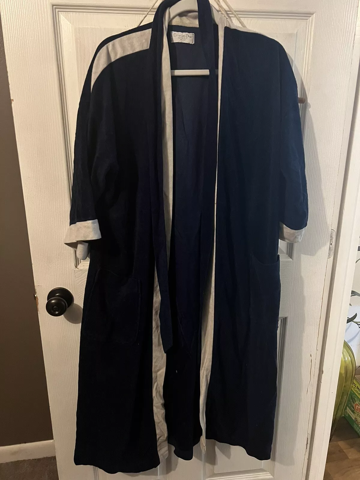 Robe femme vintage Christian Dior bleu velours taille unique velours ceinture velours