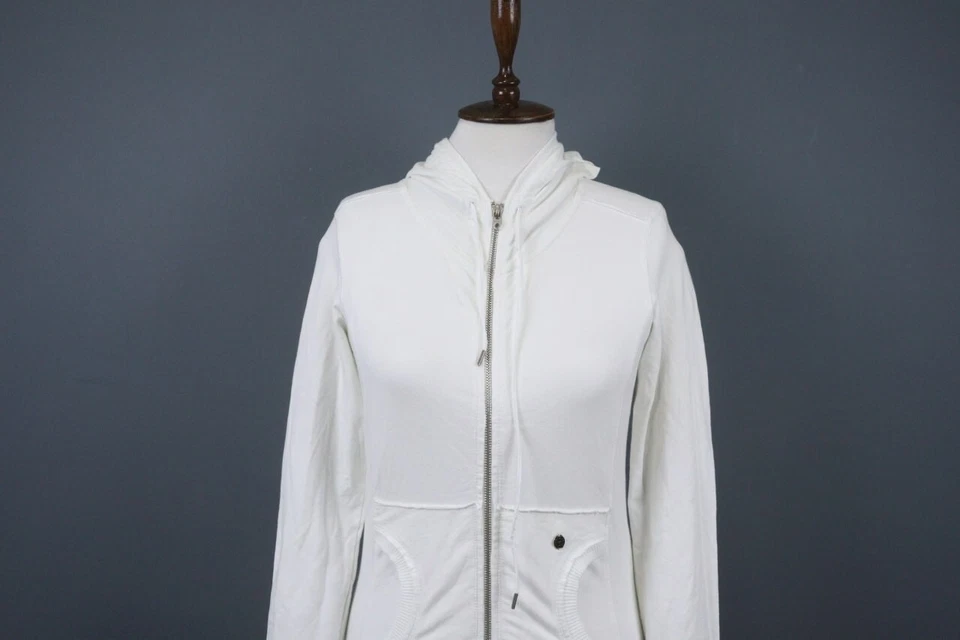 Sudadera con Capucha Diesel Blanca Manga Larga Cremallera Completa Bolsillos Elastizada Talla XS Foto 2 de 4