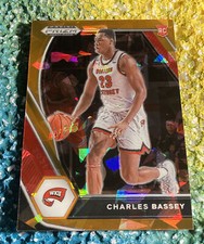 2021 Prizm Draft Picks #45 CHARLES BASSEY ORANGE CRACKED ICE RC ROOKIE