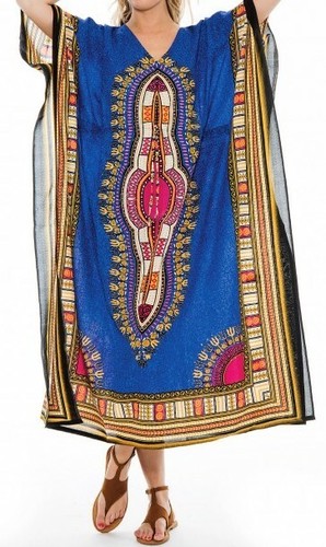 Dashiki Kaftan Dress Women Caftan Beach Cover Boho Summer Gown Hippie Free Size - Bild 8 von 14