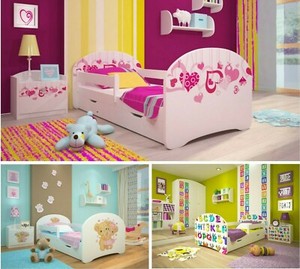 AUTO ROSA Letto singolo BAMBINO CAMERETTA LETTINO AUTO bambini con materasso !!!