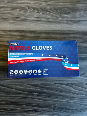 Blue Nitrile Disposable Exam Gloves 3 Mil,Latex and Powder-Free,10 boxes of 100