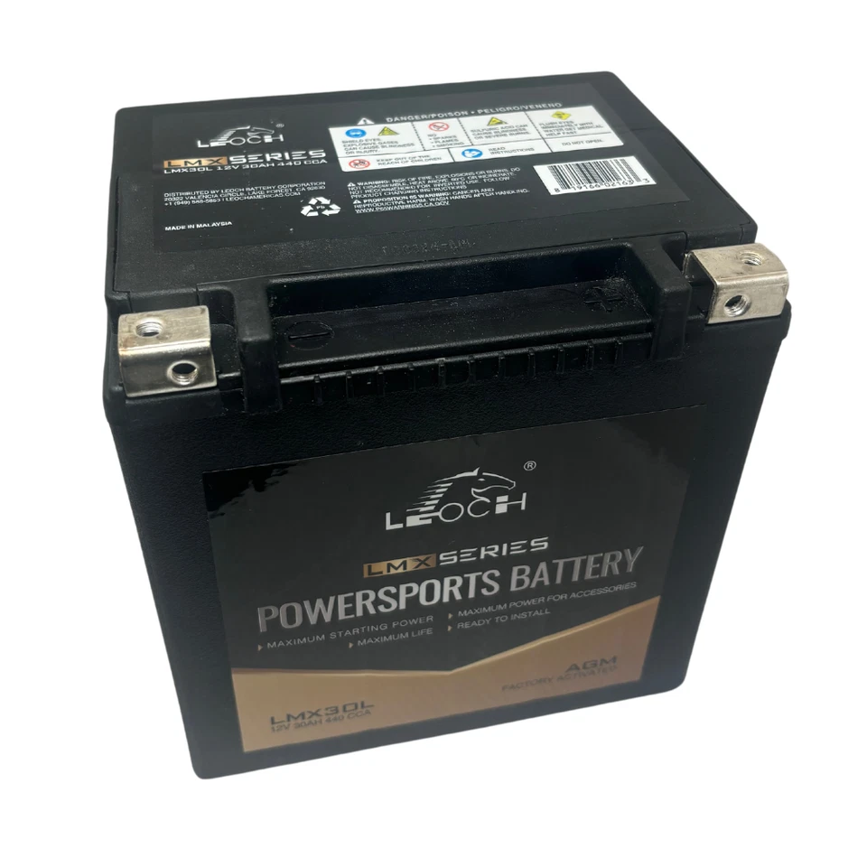 Leoch MX30-3 AGM Powersport Battery 12V 440CCA 30AH Motorcycle ATV UTV - Image 3 of 3