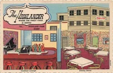 Highwood Illinois The Highlander Restaurant, Color Linen Vintage Postcard U13829