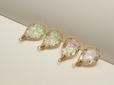 6pcs CZ Pave Water Drop Charm,Cubic Zirconia Teardrop Pendant,Zircon Drop Charm